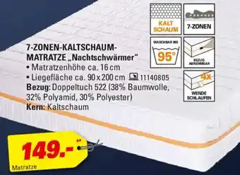 Höffner breckle 7-ZONEN-KALTSCHAUMMATRATZE ,,Nachtschwärmer" Angebot