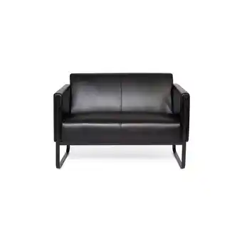 Netto Marken-Discount hjh OFFICE Lounge Sofa BALI BLACK Kunstleder mit Armlehnen Angebot