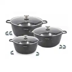 Netto Marken-Discount Cheffinger 6-tlg. Kochtopfset 24-28-32CM Topf Induktion Angebot