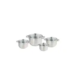 Netto Marken-Discount Michelino Kochtopf-Set Edelstahl – 8-teilig, mit Glasdeckeln Angebot