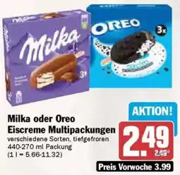 AEZ Milka oder Oreo Eiscreme Multipackungen Angebot