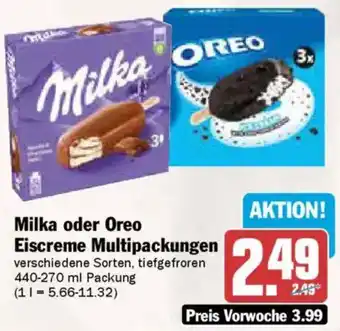 AEZ Milka oder Oreo Eiscreme Multipackungen Angebot