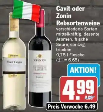 AEZ Cavit oder Zonin Rebsortenweine Angebot