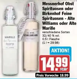 AEZ Messnerhof Obst Spirituosen oder Birkenhof Feine Spirituosen - Alte Williams oder Alte Marille Angebot