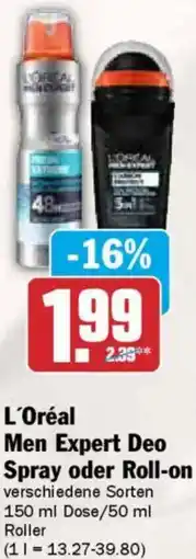 AEZ L'Oréal Men Expert Deo Spray oder Roll-on Angebot
