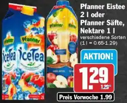 AEZ Pfanner Eistee oder Pfanner Säfte, Nektare Angebot