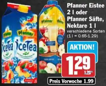 AEZ Pfanner Eistee oder Pfanner Säfte, Nektare Angebot