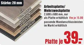 B1 Discount Baumarkt Arbeitsplatte/ Mehrzweckplatte Angebot