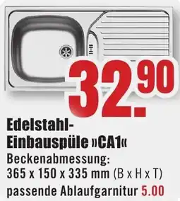 B1 Discount Baumarkt Edelstahl Einbauspüle CA1 Angebot