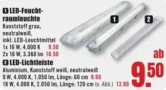 B1 Discount Baumarkt LED-Feuchtraumleuchte Angebot