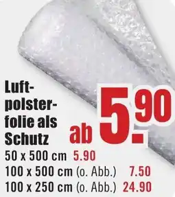 B1 Discount Baumarkt Luftpolsterfolie als Schutz Angebot