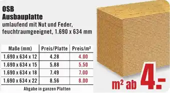 B1 Discount Baumarkt OSB Ausbauplatte Angebot