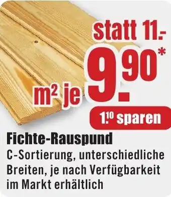 B1 Discount Baumarkt Fichte-Rauspund Angebot