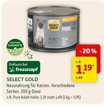 Fressnapf Select gold nassnahrung für katzen Angebot