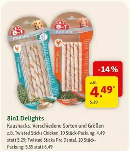Fressnapf 8in1 delights twisted sticks chicken Angebot
