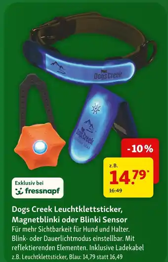 Fressnapf Dogs creek leuchtklettsticker, magnetblinki oder blinki sensor Angebot