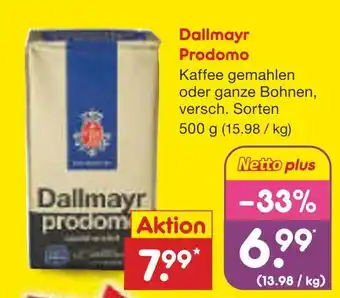 Netto Marken-Discount Dallmayr prodomo kaffee gemahlen Angebot