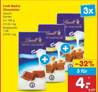Netto Marken-Discount Lindt maitre chocolatier Angebot