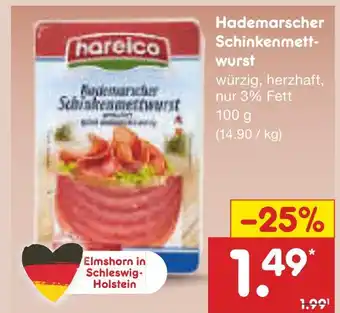 Netto Marken-Discount Hareico hademarscher schinkenmettwurst Angebot