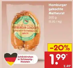 Netto Marken-Discount Hamburger gekochte mettwurst Angebot