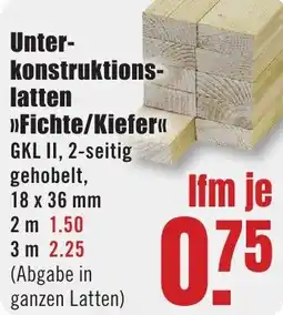 B1 Discount Baumarkt Unterkonstruktionslatten Fichte/Kiefer Angebot