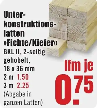 B1 Discount Baumarkt Unterkonstruktionslatten Fichte/Kiefer Angebot