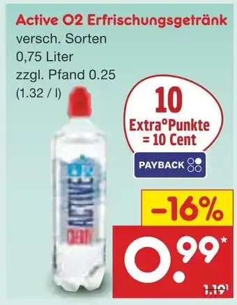 Netto Marken-Discount Active o2 erfrischungsgetränk Angebot