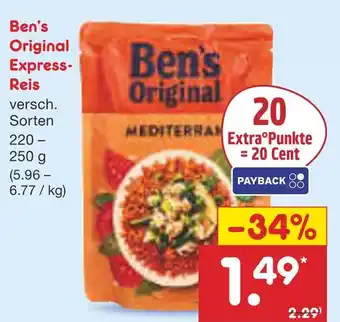 Netto Marken-Discount Ben's original express-reis Angebot