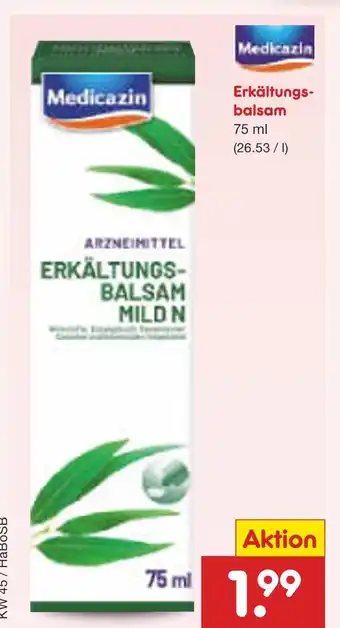 Netto Marken-Discount Medicazin erkältungsbalsam Angebot