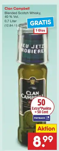Netto Marken-Discount Clan campbell blended scotch whisky Angebot