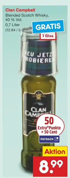 Netto Marken-Discount Clan campbell blended scotch whisky Angebot