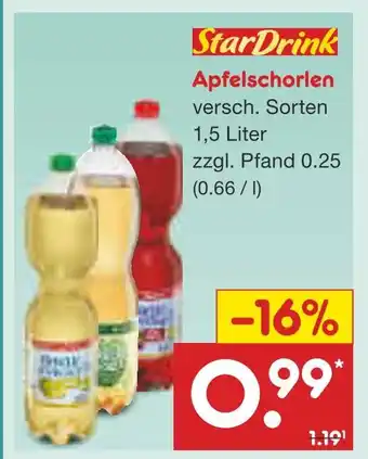Netto Marken-Discount Stardrink apfelschorlen Angebot
