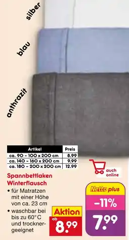 Netto Marken-Discount Spannbettlaken winterflausch Angebot