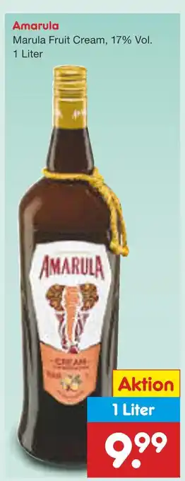 Netto Marken-Discount Amarula marula fruit cream Angebot