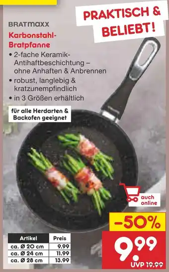 Netto Marken-Discount Bratmaxx karbonstahl-bratpfanne ca. ø 20 cm Angebot