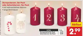 Netto Marken-Discount Stumpenkerzen 2er pack Angebot