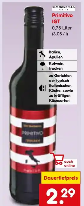 Netto Marken-Discount San mondello primitivo igt Angebot