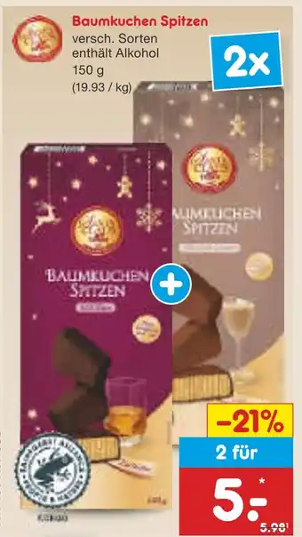 Netto Marken-Discount Baumkuchen spitzen Angebot