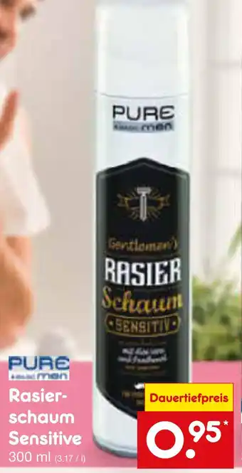 Netto Marken-Discount Pure for men rasierschaum sensitive Angebot