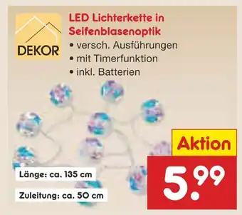 Netto Marken-Discount Dekor led lichterkette in seifenblasenoptik Angebot