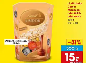 Netto Marken-Discount Lindt lindor comet mischung oder milch oder weiss Angebot