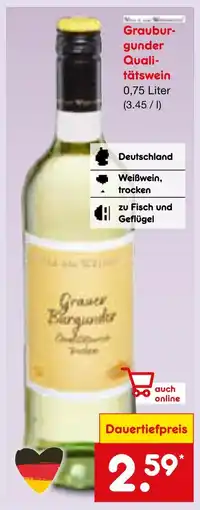 Netto Marken-Discount Grauburgunder qualitätswein Angebot