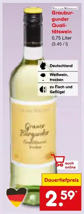 Netto Marken-Discount Grauburgunder qualitätswein Angebot
