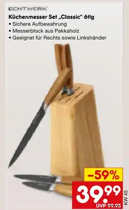 Netto Marken-Discount Echtwerk küchenmesser set „classic“ 6tlg Angebot