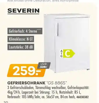 Möbel Kraft Severin gefrierschrank gs 8865 Angebot
