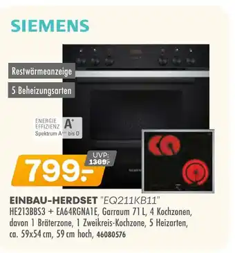 Möbel Kraft Siemens einbau-herdset eq211kb11 Angebot