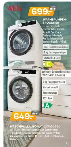 Möbel Kraft Aeg wärmepumpentrockner tr8t70680 Angebot