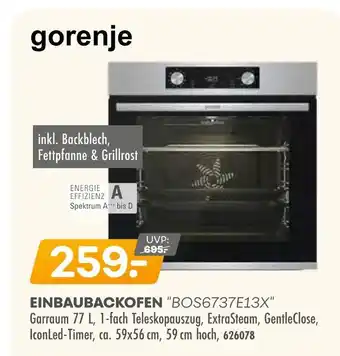 Möbel Kraft Gorenje einbaubackofen bos6737e13x Angebot