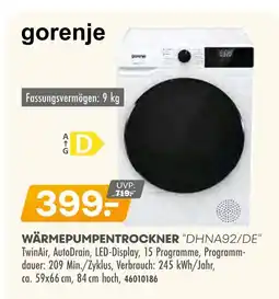 Möbel Kraft Gorenje wärmepumpentrockner dhna92/de Angebot