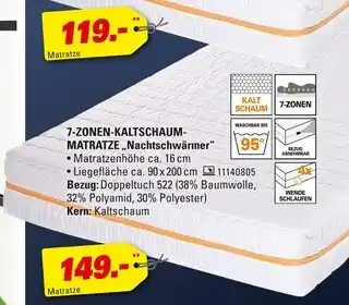 Höffner 7-zonen-kaltschaum-matratze nachtschwärmer Angebot